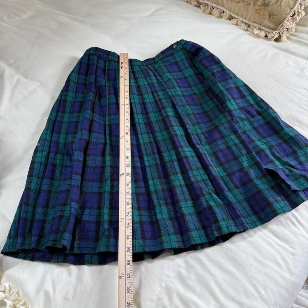 plaid wool skirt 90s plaid wool midi skirt size 8 - Picture 3 of 5